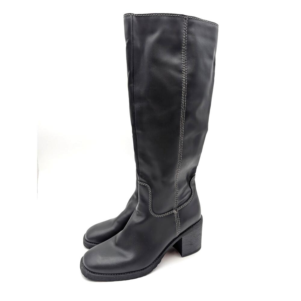 Zodiac Cindy Knee High Heel Boots Side Zip Women's Black Size US9M EU40